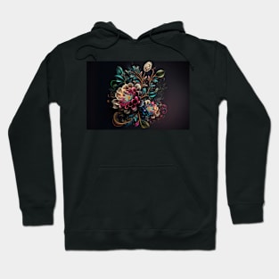 Abstract Floral Garden Botanical Print Hoodie